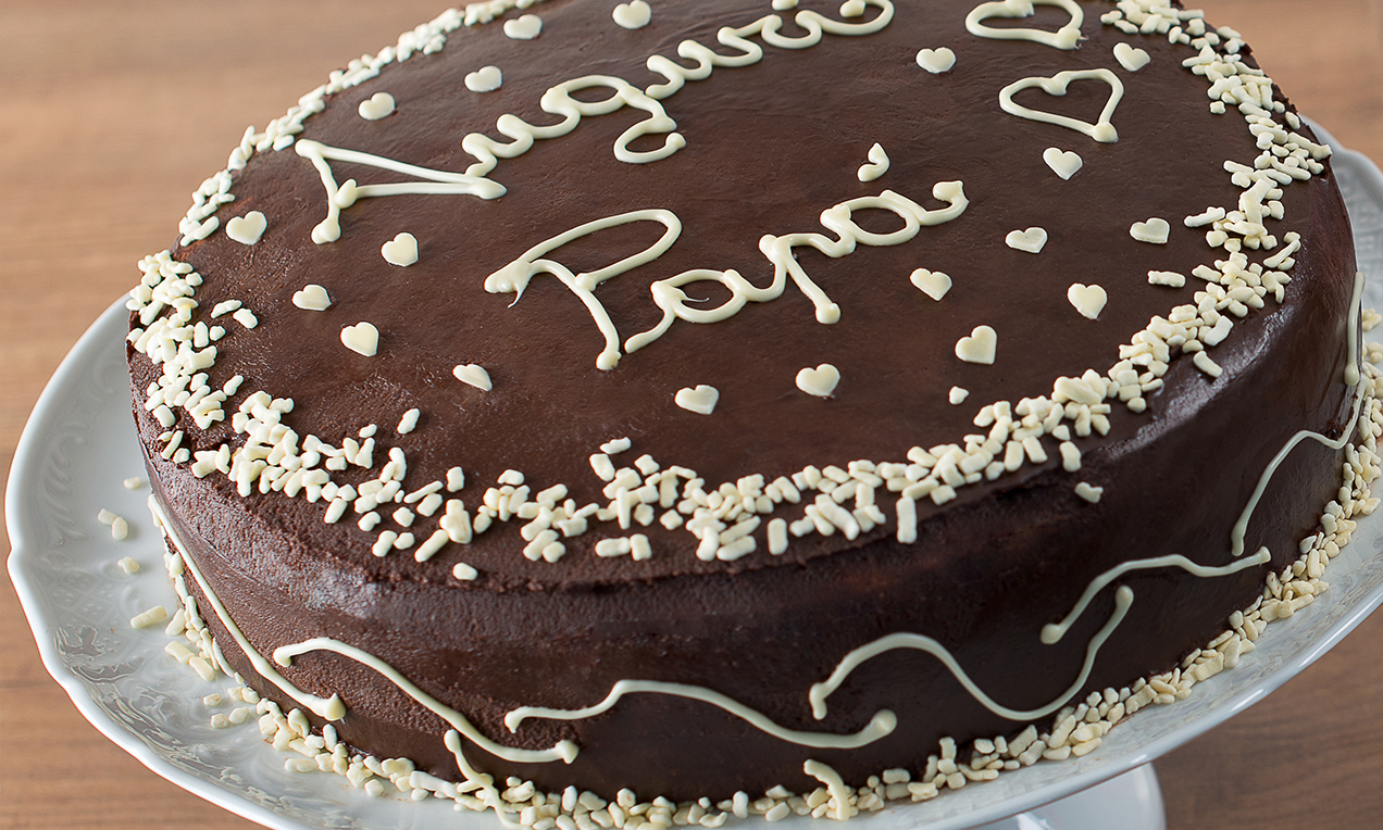 Torta al cioccolato e caramello per la festa del papà